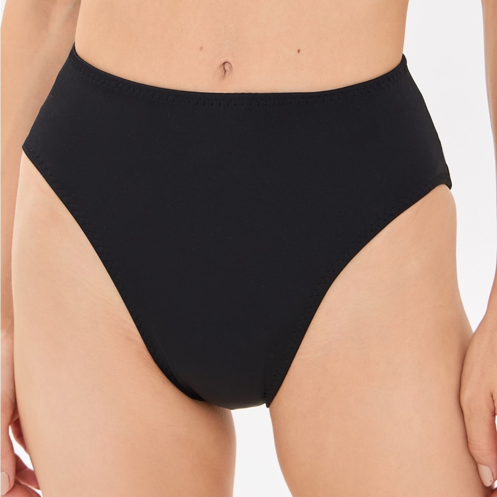 NEW Norma Kamali - Black High-Waisted Bikini Bottom